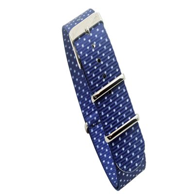 HNS Watch Straps -Choice of Pattern & Width (18mm, 20mm, 22mm) - Ballistic Premium Nylon Watch Straps (18mm, White Dots)