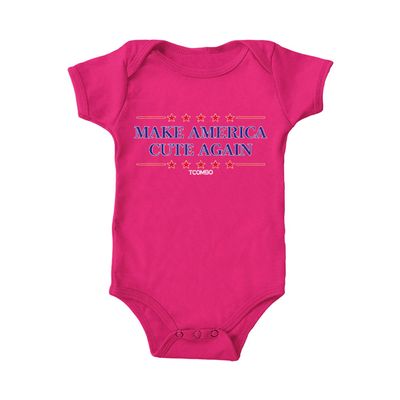 Tcombo Make America Cute Again - MAGA Trump Bodysuit (Pink, 6 Months)