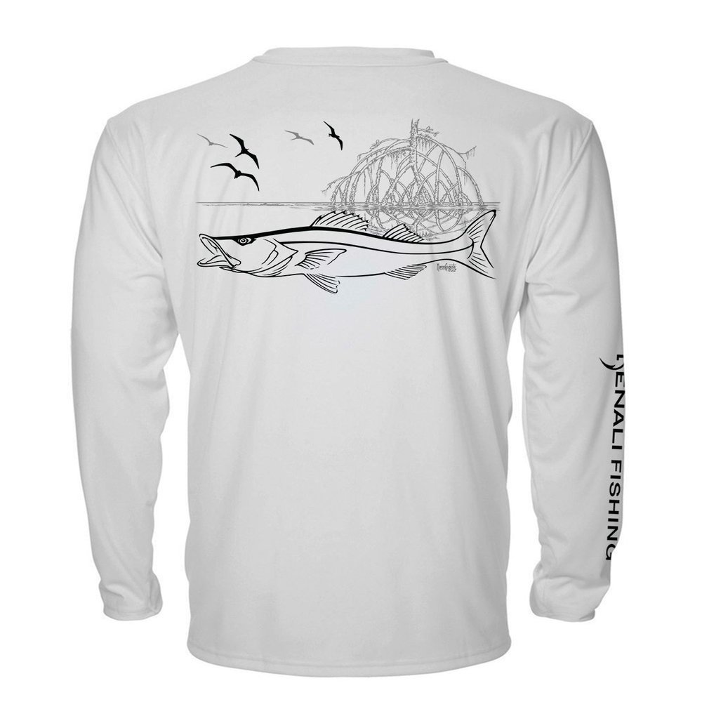 Denali Performance Fishing Mens Teaser UPF 50+ ProtectUV Mega Solar Snook (White, XXX-Large)