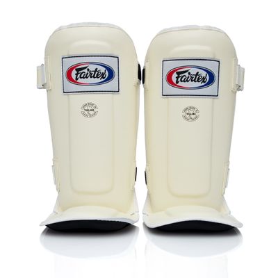 Fairtex SP3 Muay Thai Shin Guards for Men, Women, Kids | MMA Training, Kickboxing | Premium, Lightweight & Durable |Avoid shin splints During Training, Sparring - Small, White