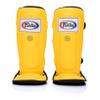 Fairtex SP3 Muay Thai Shin Guards for Men, Women, Kids | MMA Training, Kickboxing | Premium, Lightweight & Durable |Avoid shin splints During Training, Sparring - Extra Large, Yellow view 1