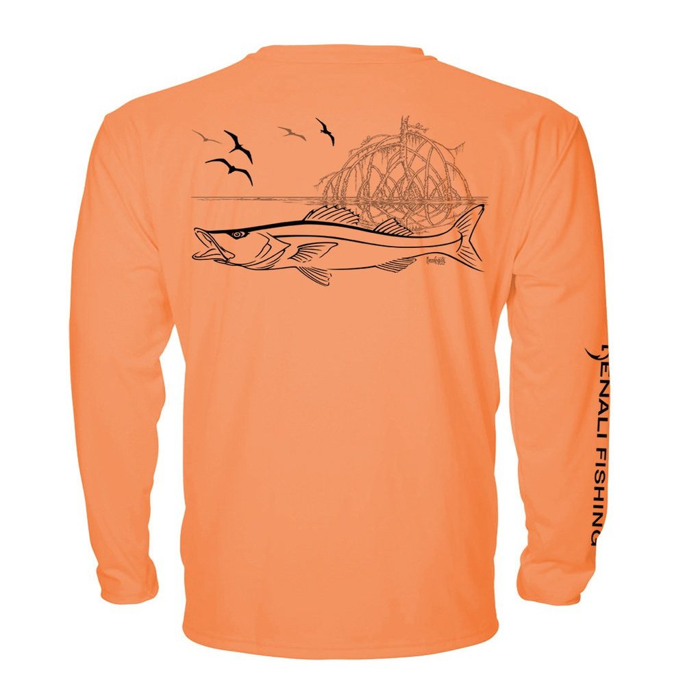 Denali Performance Fishing Mens Teaser UPF 50+ ProtectUV Mega Solar Snook (Tangelo, XXX-Large)
