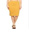 Private Label Women's Solid Pencil Skirt. Made in USA (L, Mustard) view 1