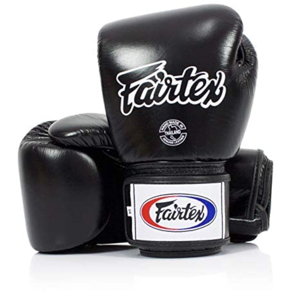 Fairtex BGV1BR Muay Thai Boxing Breathable Gloves for Men, Women, Kids | MMA Gloves, Kickboxing, Gym, Workout | Premium Quality, Light Weight & Shock Absorbent 8 oz Boxing Gloves-Black