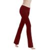 Cotton Spandex Low Rise Bootcut Flare Yoga Pants Legging(Regular Size/Plus Size) S-5XL (32"/34"/36" Inseam) Burgundy view 2