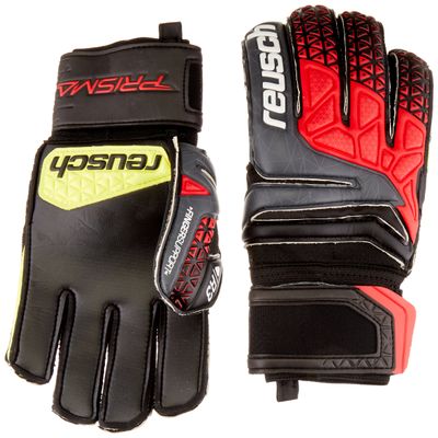 Reusch Soccer Prisma Prime R3 Finger Support Goalkeeper Gloves, Size 11, Black/Red