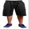 Guytalk Men's Solid Fleece Cargo Sweat Shorts Small Charcoal view 2