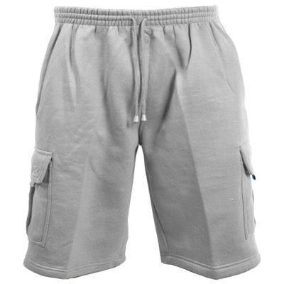 Guytalk Men's Solid Fleece Cargo Sweat Shorts 3XL Grey