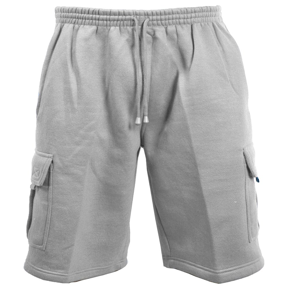 Guytalk Men's Solid Fleece Cargo Sweat Shorts 3XL Grey