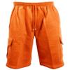 Guytalk Men's Solid Fleece Cargo Sweat Shorts Small Orange view 1