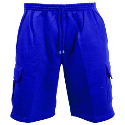 Guytalk Men's Solid Fleece Cargo Sweat Shorts 4XL RoyalBlue