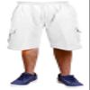 Guytalk Men's Solid Fleece Cargo Sweat Shorts 4XL White view 2