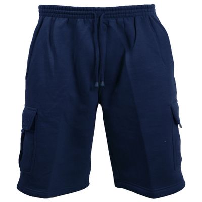 Guytalk Men's Solid Fleece Cargo Sweat Shorts 5XL Navy