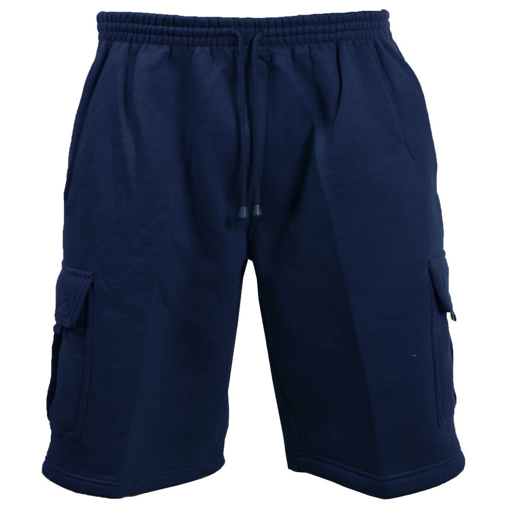 Guytalk Men's Solid Fleece Cargo Sweat Shorts 5XL Navy