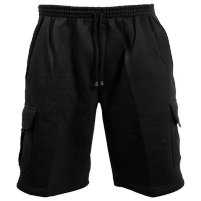 Guytalk Men's Solid Fleece Cargo Sweat Shorts XL Black