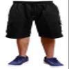 Guytalk Men's Solid Fleece Cargo Sweat Shorts XL Black view 2