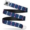Buckle-Down Seatbelt Belt - Rings Turquoise/White/Fuchsia - 1.0" Wide - 20-36 Inches in Length view 1