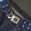 Buckle-Down Seatbelt Belt - Rings Turquoise/White/Fuchsia - 1.0" Wide - 20-36 Inches in Length view 2