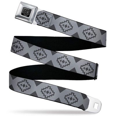 Buckle-Down Seatbelt Belt - Aztec21 Tonal Grays - 1.0" Wide - 20-36 Inches in Length