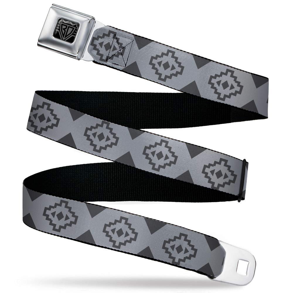 Buckle-Down Seatbelt Belt - Aztec21 Tonal Grays - 1.0" Wide - 20-36 Inches in Length