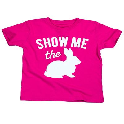 Baby Easter T-Shirt - Show Me The Bunny (3-6m, Fuchsia)
