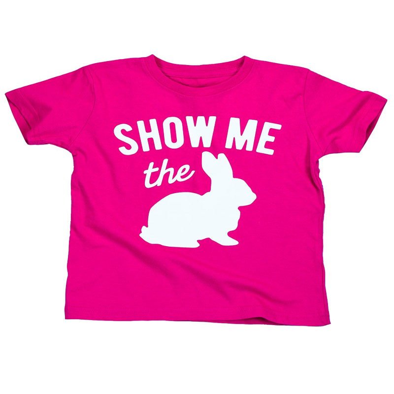 Baby Easter T-Shirt - Show Me The Bunny (3-6m, Fuchsia)