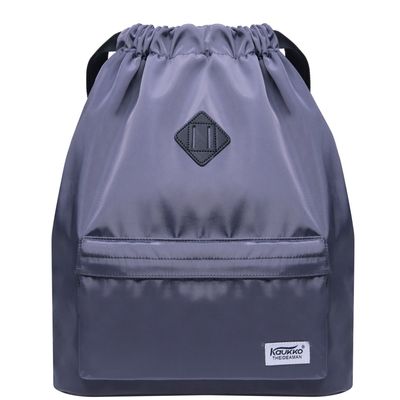KAUKKO Drawstring Sports Backpack Gym Yoga Bag Shoulder Rucksack for Men and Women 1031-2-GRAY,18.5L