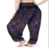 Lannaclothesdesign Women's Smocked Waist Boho Flowy Yoga Harem Pants Hippie Clothes (M, Dark Blue) view 2