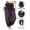 Lannaclothesdesign Women's Smocked Waist Boho Flowy Yoga Harem Pants Hippie Clothes (M, Dark Blue) view 3