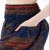 Lannaclothesdesign Women's Smocked Waist Boho Flowy Yoga Harem Pants Hippie Clothes (M, Dark Blue) view 4