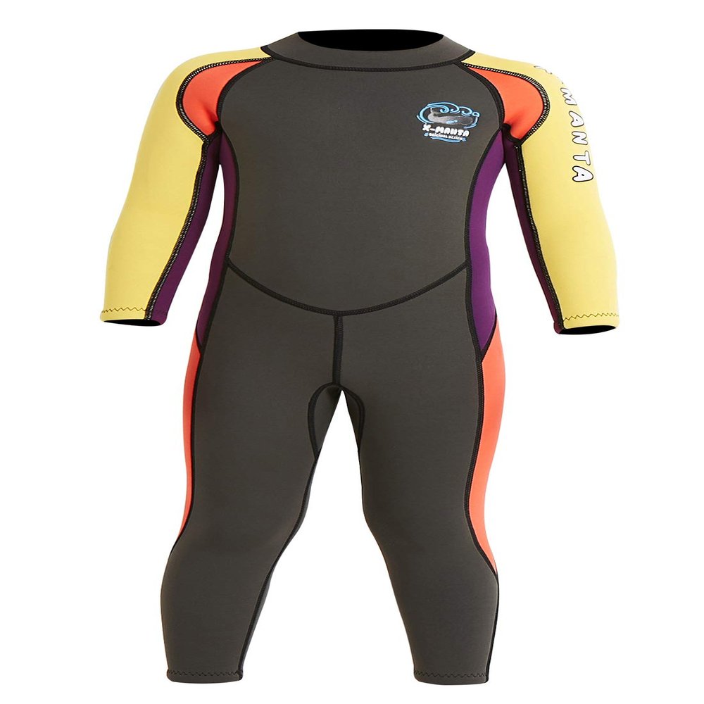 Kids Long Sleeve Swimsuit Thermal Warm Full Suit UPF 50+ Wetsuit Diving Swmming Suit Swimwear Grey XL
