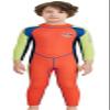 DIVE & SAIL Boys Girls Long Sleeve Wetsuit Thermal Long Sleeve Swimsuit UPF 50+ Sun Protection Sun Suit Orange M view 1