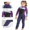DIVE & SAIL Girls 2.5mm Diving Suit Warm Long Sleeve Full Wetsuit Back Zipper One Piece Swimsuit Purple S view 3