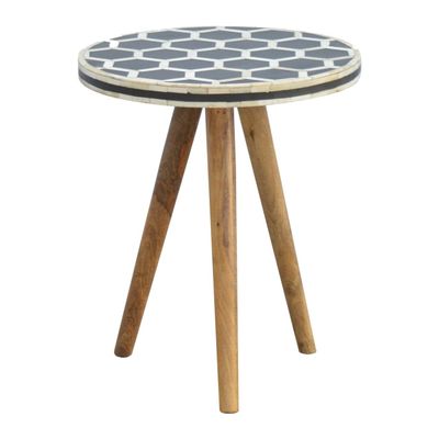 Artisan Furniture Bone Inlay Tripod Stool