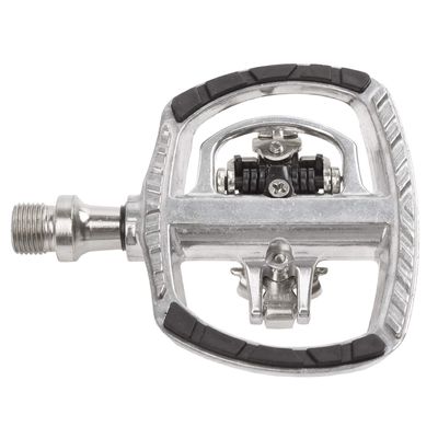 M-Wave Unisex Adult Drag-T1 Combination Pedal, Aluminium Body, Crmo Axle, with Sealed Bearing - Silver,