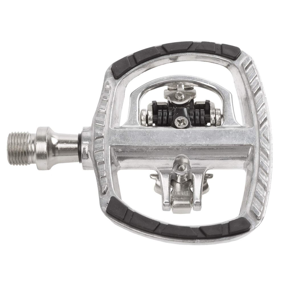 M-Wave Unisex Adult Drag-T1 Combination Pedal, Aluminium Body, Crmo Axle, with Sealed Bearing - Silver,