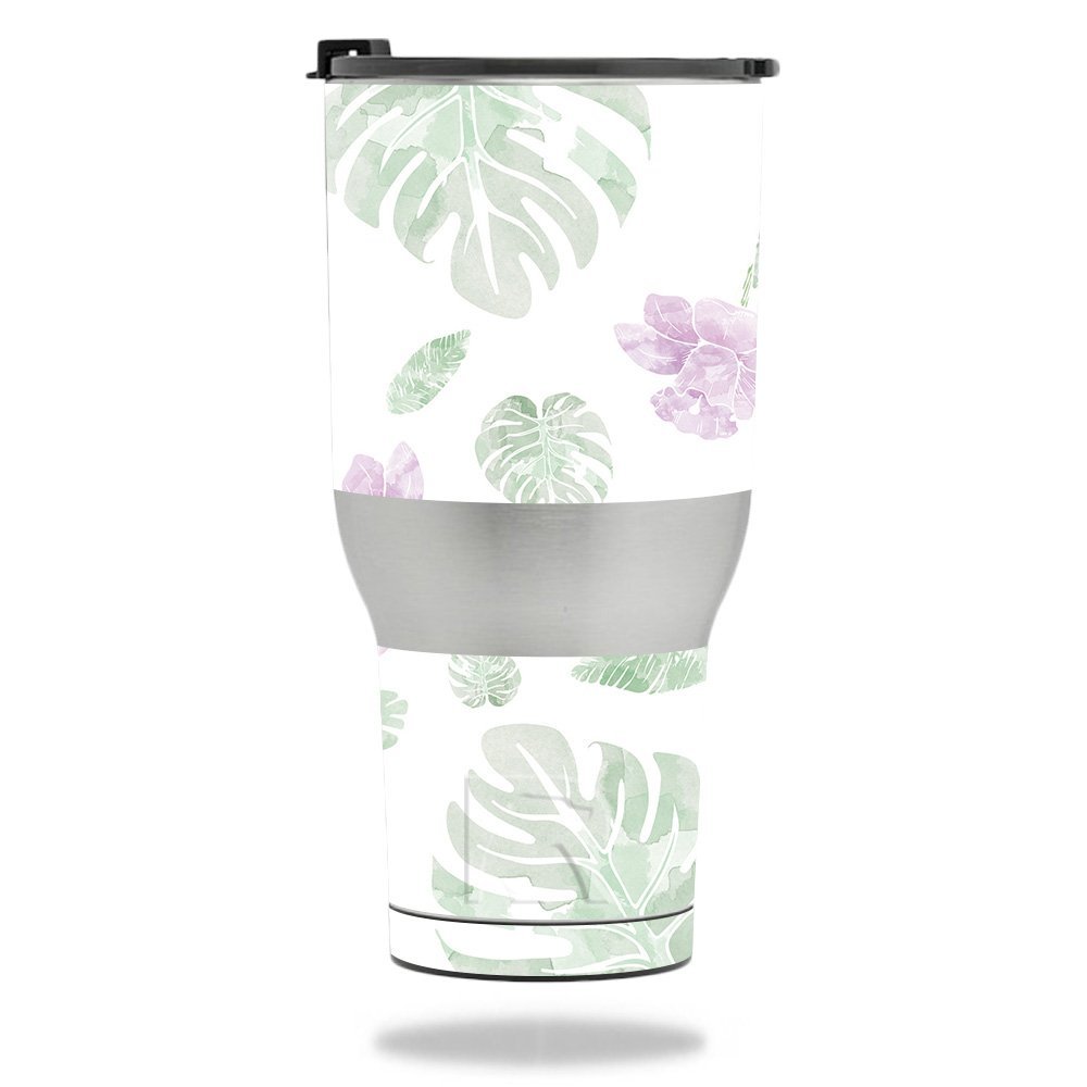 MightySkins Skin Compatible with RTIC Tumbler 40 oz. (2017) - Water Color Flowers | Protective, Durable, and Unique Vinyl Decal wrap Cover | Easy to Apply, Remove, and Change Styles | Made in The USA