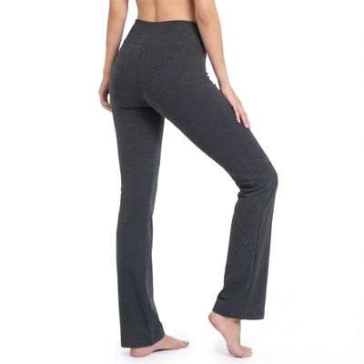Nirlon Straight Leg Yoga Pants - Straight Leg Leggings for Women Breathable Leggings for Yoga Regular & Plus Size Pants for Gym (10 30" Inseam, Charcoal)