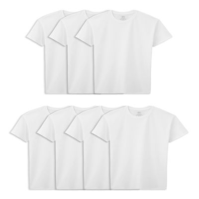 Fruit Of The Loom Boys Eversoft Cotton Undershirts, T Shirts & Tank Tops Underwear, T Shirt - Boys - 7 Pack - White, X-Large US