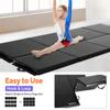 Matladin 8' Folding Gymnastics Gym Exercise Aerobics Mat, 8ft x 2ft x 2in PU Leather Tumbling Mats for Stretching Yoga Cheerleading Martial Arts (Black) view 3