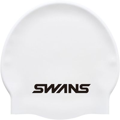 Swans SA-7 Swim Cap, Swimming Silicone Cap, White (W)