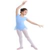 Freebily Kids Girls Chiffon Raglan Cap Sleeves Gymnastics Ballet Active Leotard Reffled Skirted for Ballerina Dance wear Sky Blue 5-6 view 2
