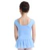Freebily Kids Girls Chiffon Raglan Cap Sleeves Gymnastics Ballet Active Leotard Reffled Skirted for Ballerina Dance wear Sky Blue 5-6 view 3