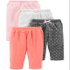 Simple Joys by Carter's Baby Girl's 4-Pack Fleece Pant Pants, pink/navy dot/ivory, 18 Months view 1