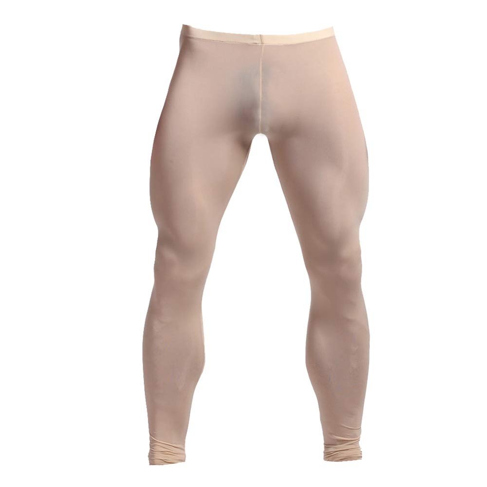 K-Men Men's Nude Pouch Thermal Underwear Base Layer Long Johns Pants Trousers L