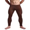 K-Men Mens Coffee Low Rise Leggings Long Johns Thermal Underwear Pajama Lounge L view 2