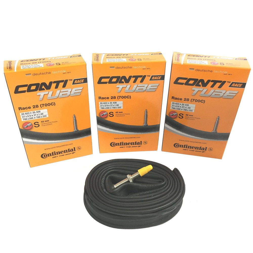 Continental Bike Inner Tubes Unisex's Race 28 Inner Tube Pack, Black, 700c