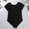 CHICTRY Girls Kids Basic Team Short Sleeved Wrap-Around Skirt Leotard Dance Ballet Tutu Dress Black 3-4 view 4