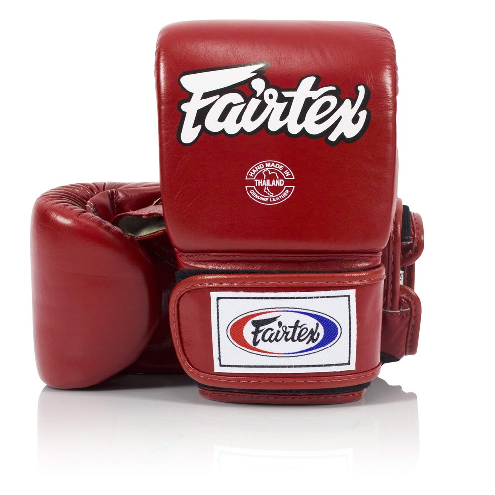 Fairtex TGO3 Muay Thai Boxing Gloves for Men, Women, Kids | Special Open Thumb Design | MMA Gloves| Premium Quality, Light Weight & Shock Absorbent Boxing Gloves (Red/XLarge)