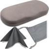 MyEyeglassCase Glasses Case Hard Shell for Small - Medium Frames - Eyeglass Clam Shell Hard Case for Men & Women - Travel Eyewear Holder with Cleaning Fabric Cloth - Protective Storage - AS196 Lt Grey view 1